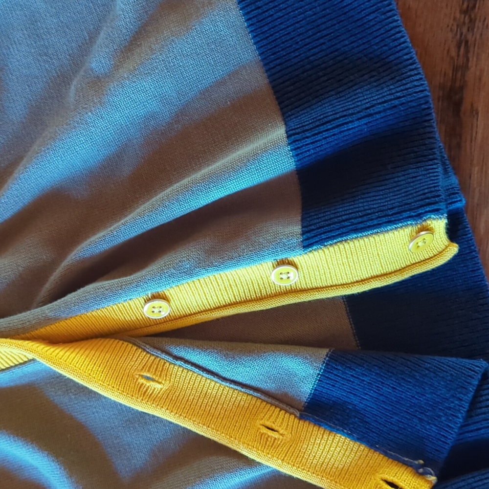 Beautiful Talbots Color Block Cardigan In Olive, … - image 1